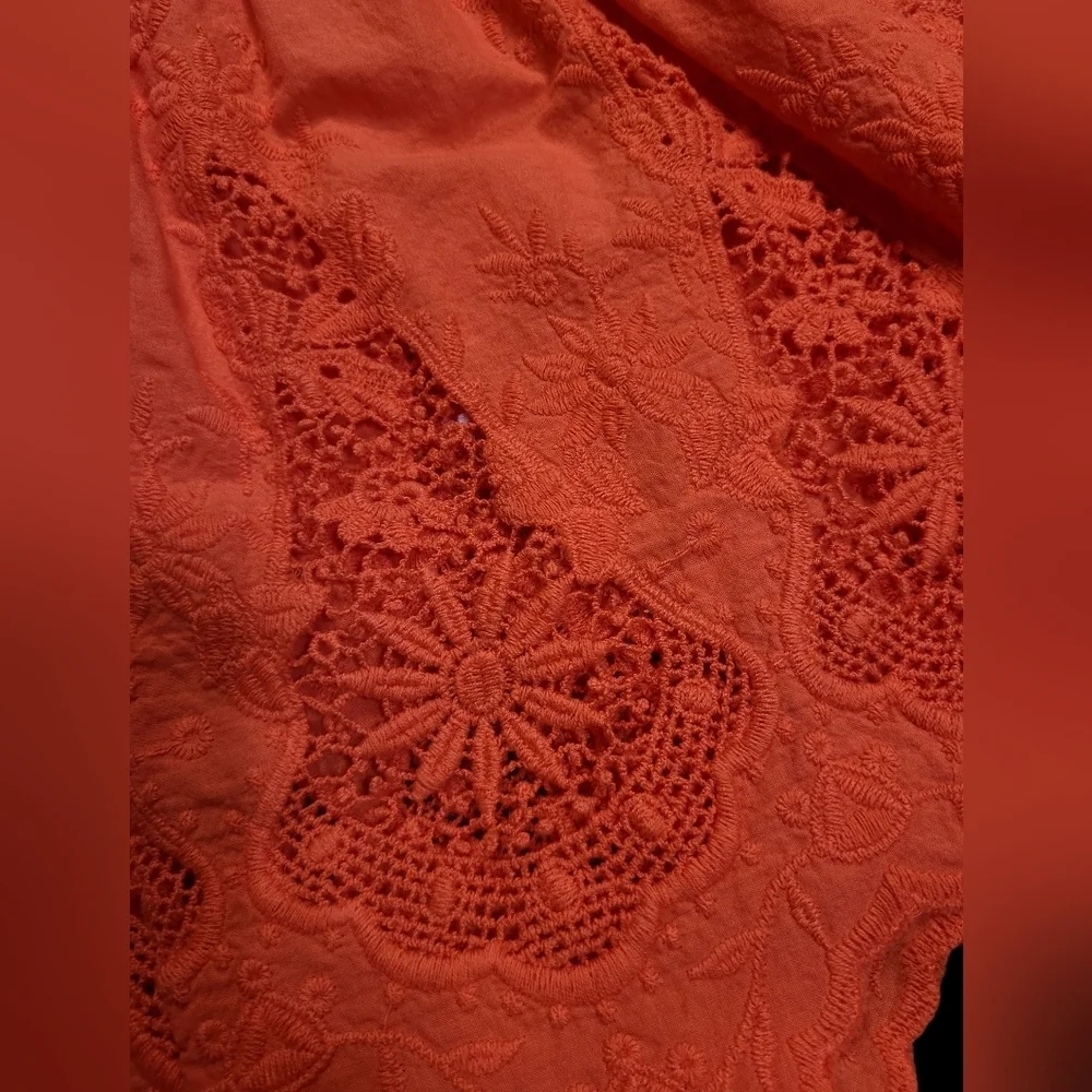 Free People Embroidered And Knit Bell Sleeve Oversized Top Size XS